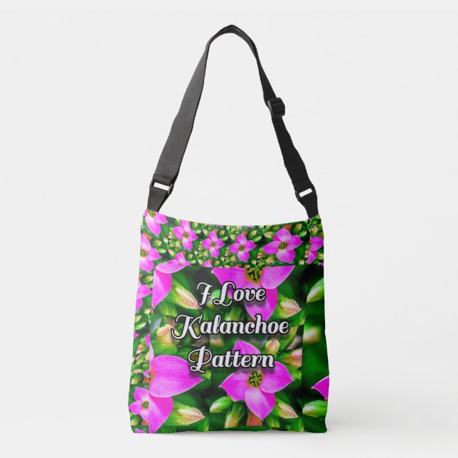 Pink Tropical Flowers Pattern Crossbody Bag (Front)