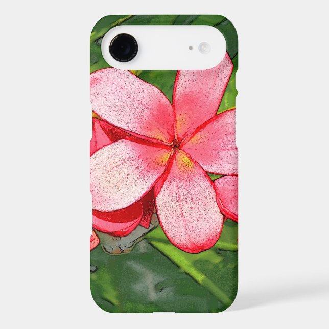 Pink Tropical Frangipani Art (Back)