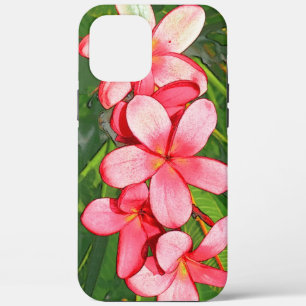 Pink Tropical Frangipani Art iPhone 12 Pro Max Case