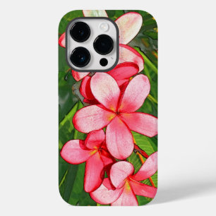 Pink Tropical Frangipani Art Case-Mate iPhone 14 Pro Case