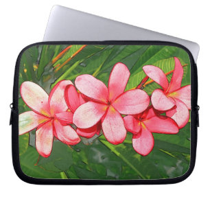 Pink Tropical Frangipani Art Laptop Sleeve