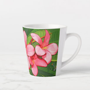 Pink Tropical Frangipani Art Latte Mug