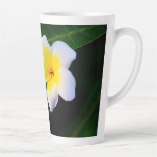 Pink Tropical Frangipani Art Latte Mug