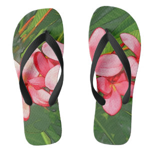Pink Tropical Frangipani Art Thongs