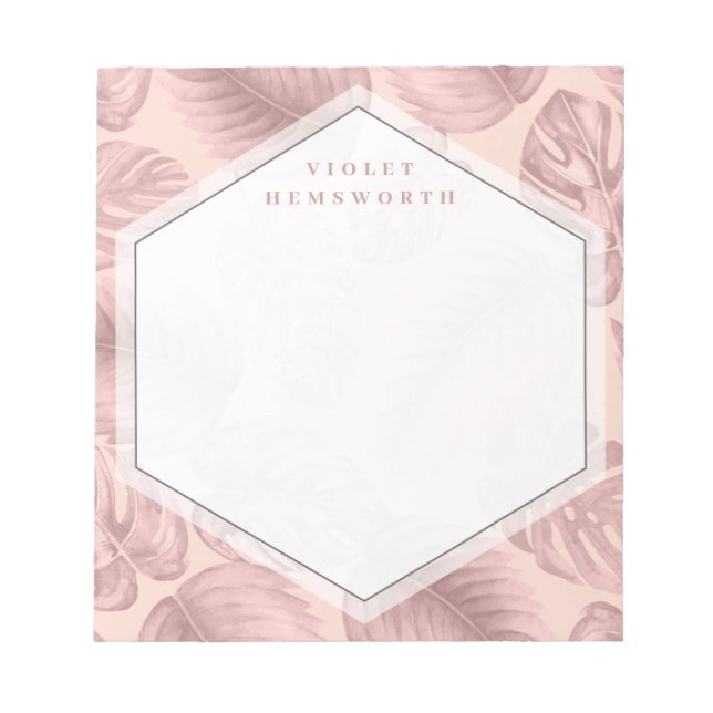 Pink Tropical Geometric Notepad (Front)