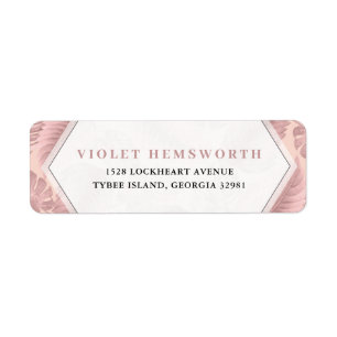 Pink Tropical Geometric Return Address Label