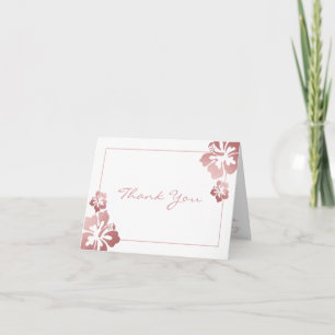 Pink Tropical Hibiscus Photo Inside Thank You Card