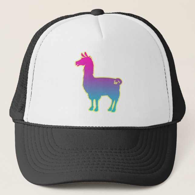 Pink Tropical Llama Cap (Front)