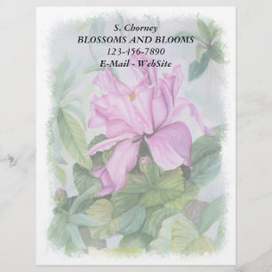 PINK TROPICAL ORCHID CUSTOMIZABLE LETTERHEAD DESIGN