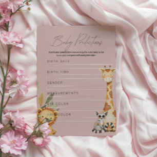 Pink Tropical Safari Animals Baby Shower game