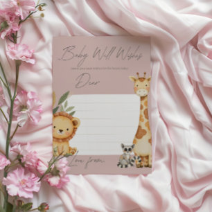 Pink Tropical Safari Animals Baby Shower game