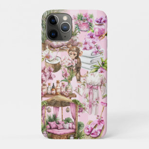 Pink Tropical Spa Cabana Resort  iPhone 11 Pro Case