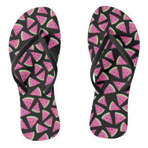 Pink Tropical Watermelon Pattern Thongs