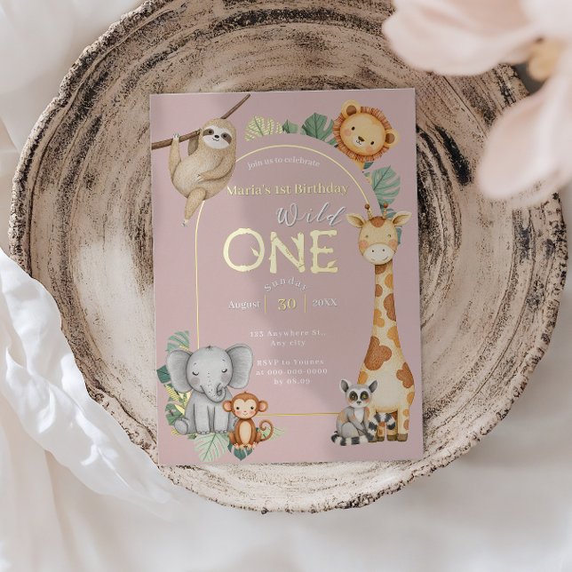 Pink Tropical Wild One Jungle Safari Animals  (Creator Uploaded)