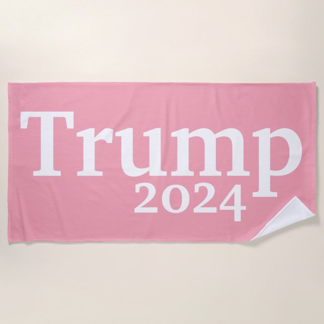 Pink Trump 2024 Campaign Beach Towel (Front)