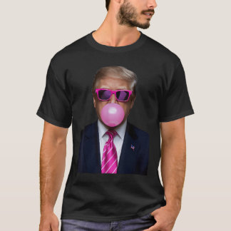 Pink Trump Bubble Gum Gift 2024 Vote President Fun T-Shirt