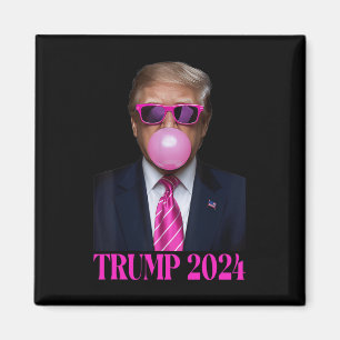 Pink Trumpbubble Gum 2024 Vote President Funny Cut Magnet