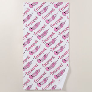 Pink Trumpet Beach Towel