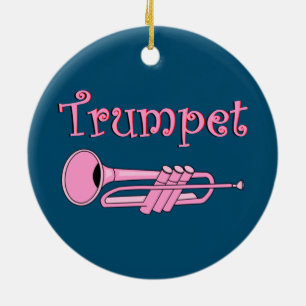 Pink Trumpet Ceramic Ornament