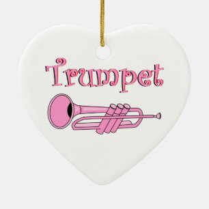 Pink Trumpet Ceramic Ornament