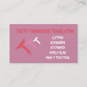 Pink truth biz card