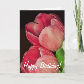 Pink Tulip Birthday card