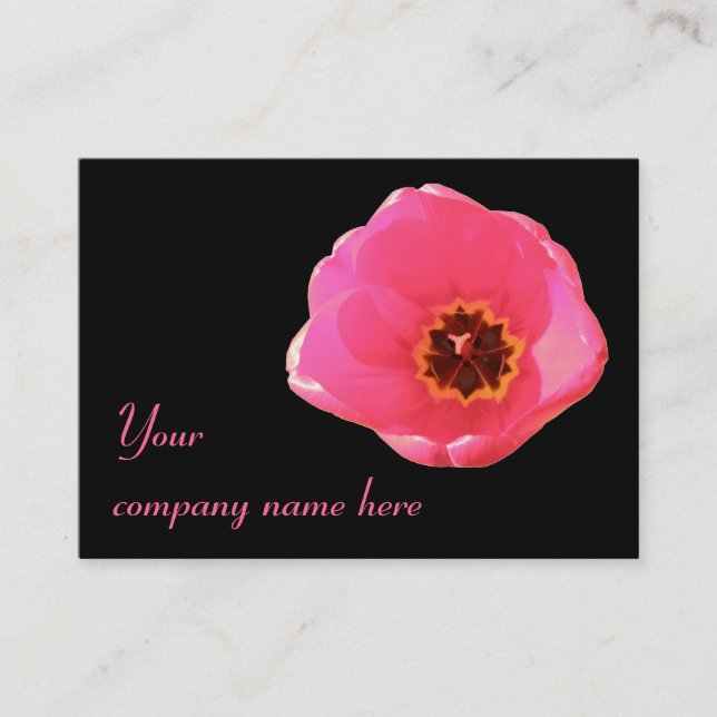 Pink Tulip Customisable Business Card (Front)