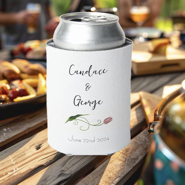 Pink Tulip Floral Can Cooler (Creator Uploaded)