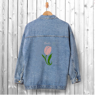 Pink Tulip Floral Denim Jacket