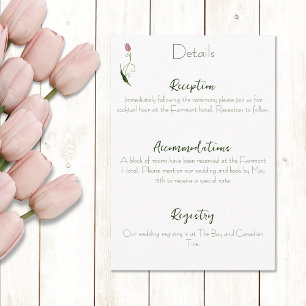 Pink Tulip Floral Enclosure Card