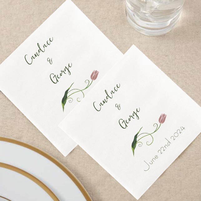 Pink Tulip Floral Napkin (Creator Uploaded)