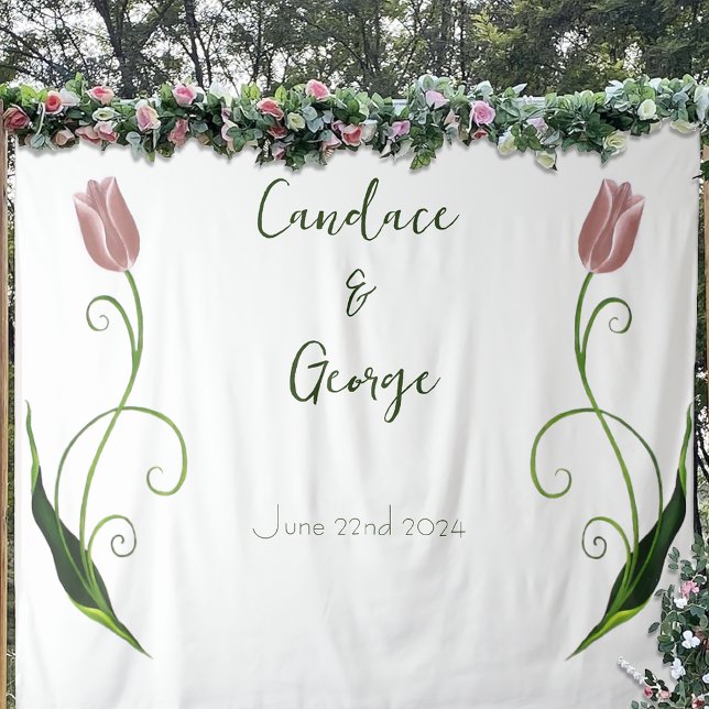 Pink Tulip Floral Tapestry (Creator Uploaded)