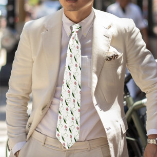 Pink Tulip Floral Tie