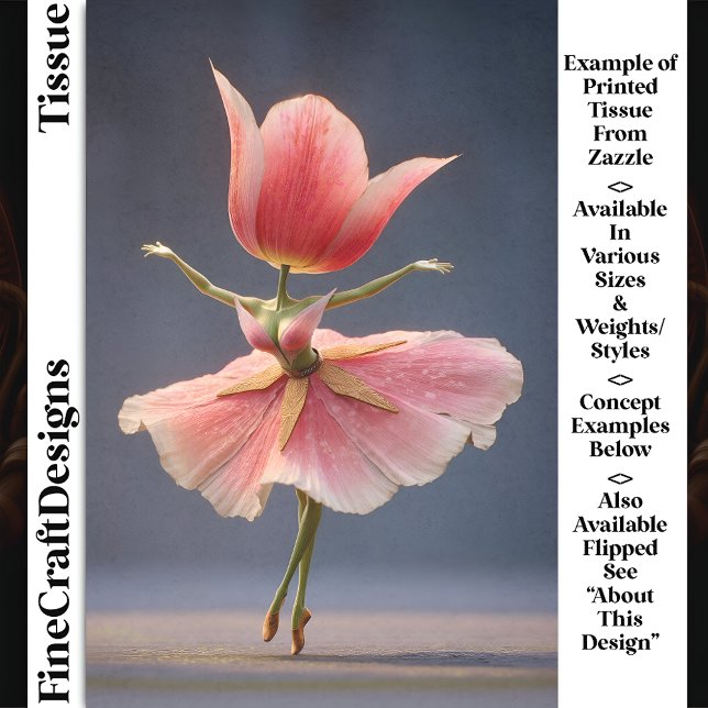 Pink Tulip Flower Fairy Ballerina DJ7L Decoupage Tissue Paper (Creator Uploaded)