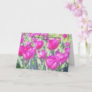 Pink Tulip Flowers Faith Bible Verse Care Card