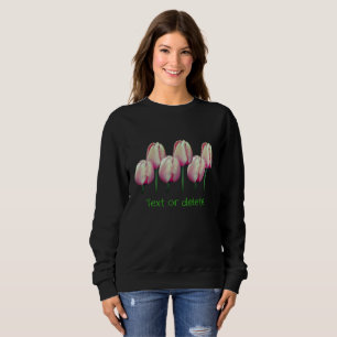 Pink Tulip Flowers Personalised  Sweatshirt