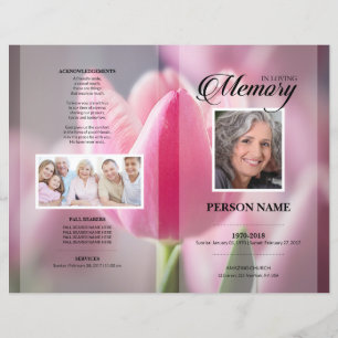 Pink Tulip Funeral Template