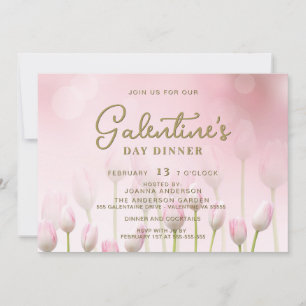Pink Tulip Galentine's Dinner Brunch Party Invite