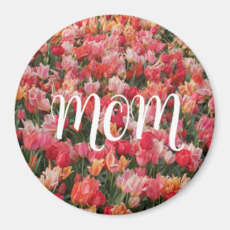 Pink Tulip Garden Mum Magnet