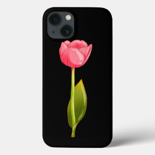Pink Tulip – Glossy Aesthetic Flower Art iPhone 13 Case