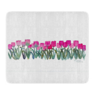 pink tulip grove cutting board