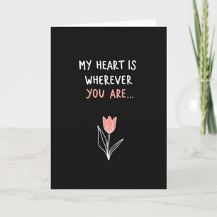 Pink Tulip Heart Pattern Card