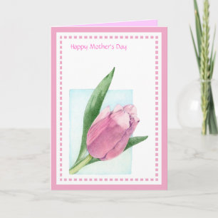 Pink Tulip Mother's Day Card