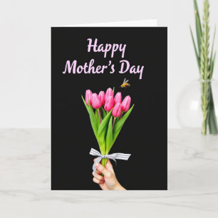 Pink Tulip Mothers Day Scene Card