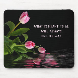 Pink Tulip reflection in water Mouse Pad