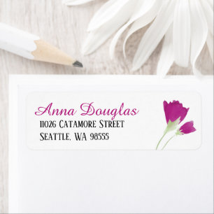 Pink Tulip Return Address Label Sheet