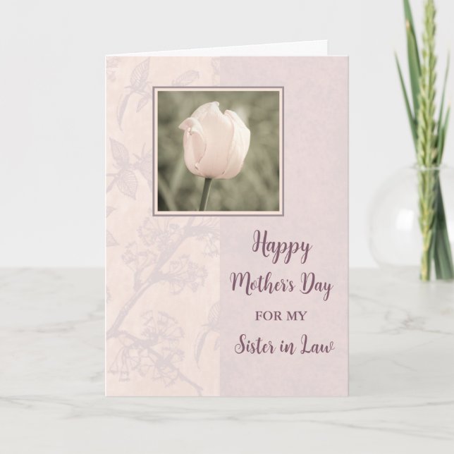 Pink Tulip Sister in Law Happy Mother's Day Card (Front)