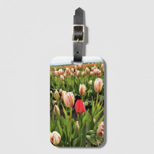 Pink Tulip Standing Out Luggage Tag