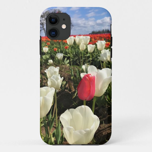 Pink Tulip Standing Out, Oregon Case-Mate iPhone Case (Back)