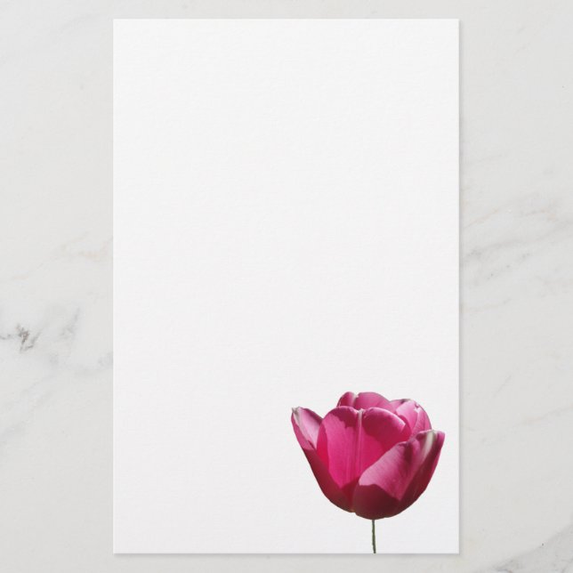 Pink Tulip Stationery Paper (Front)